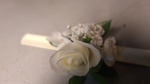 Classic White Corsage with Greenery
