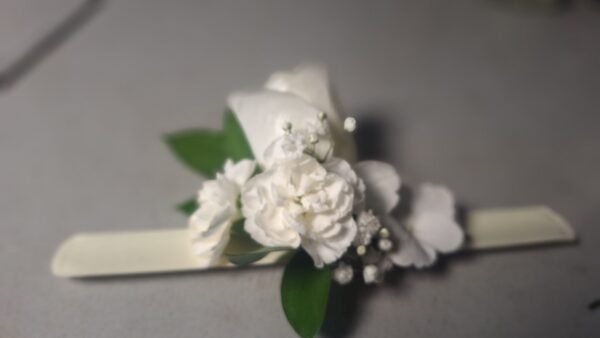 Classic White Corsage with Greenery