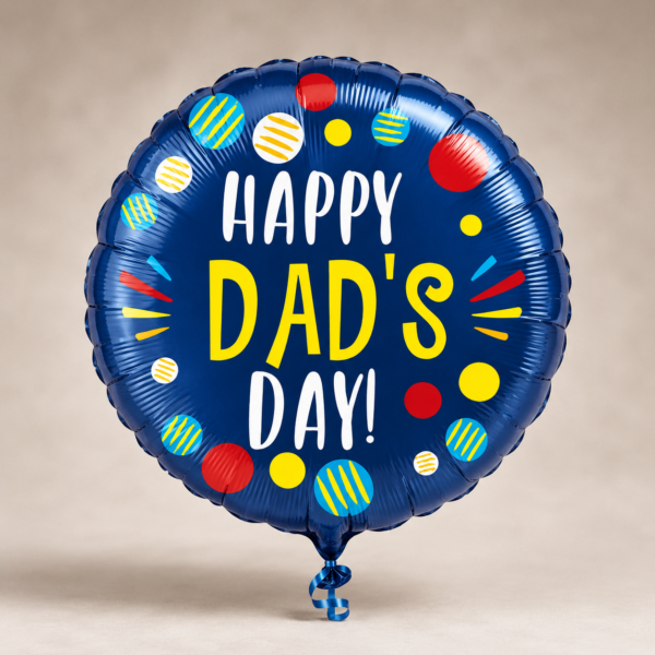 Happy Dad’s Balloon with cheerful design paired with fresh flowers from allthepeoplesflowers.com, delivered across Cincinnati and Northern Kentucky.