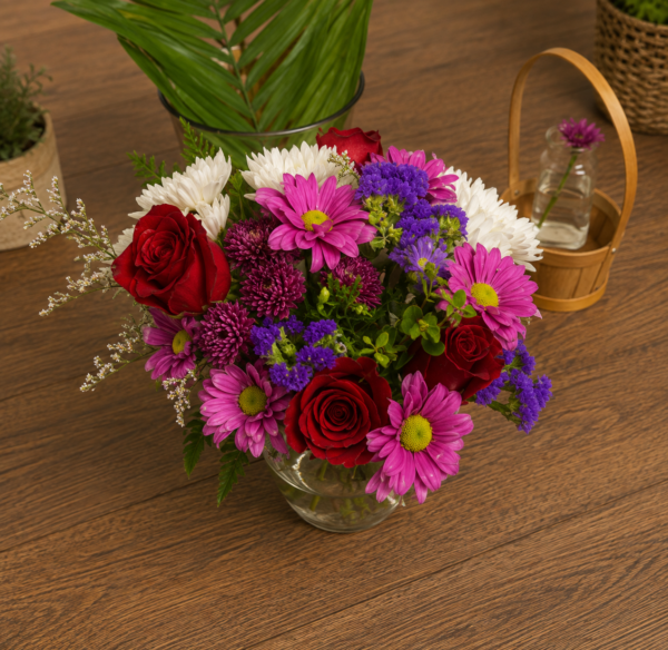 Elegant white floral bouquet with lush greenery, handcrafted by All the People’s Flowers, local Cincinnati florist.